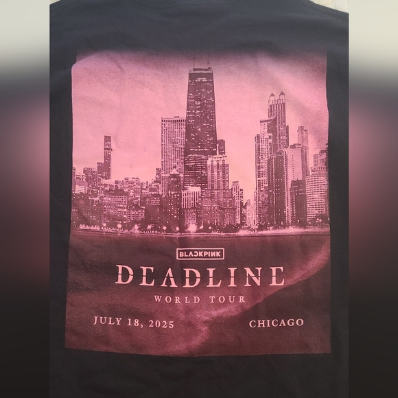 Blackpink Kpop Deadline World Tour 2025 Tshirt Chicago Skyline Unisex XXL NWT - Picture 5 of 5